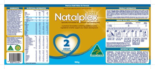 Natalplex Premium Follow On Formula Step 2 900g - QUAD PACK SAVER - Image 2